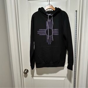 Eddie Valentin Fashion women’s size M. Black and Purple Graphic Hoodie. NWOT